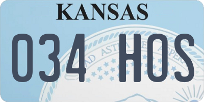 KS license plate 034HOS
