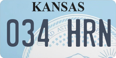 KS license plate 034HRN