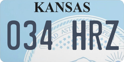 KS license plate 034HRZ