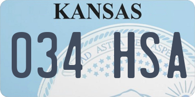KS license plate 034HSA