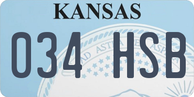 KS license plate 034HSB