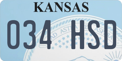 KS license plate 034HSD