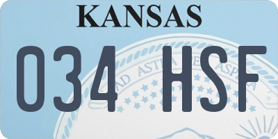 KS license plate 034HSF