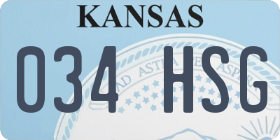 KS license plate 034HSG