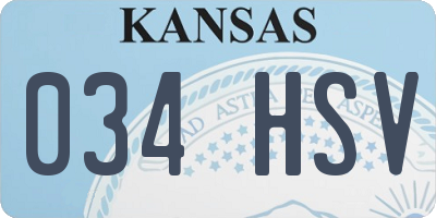 KS license plate 034HSV