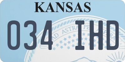 KS license plate 034IHD