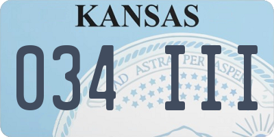 KS license plate 034III