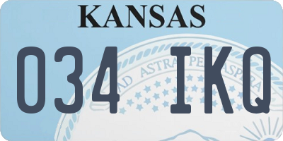 KS license plate 034IKQ