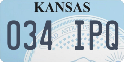 KS license plate 034IPQ