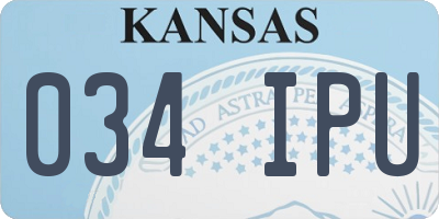 KS license plate 034IPU