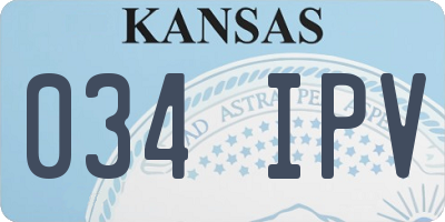 KS license plate 034IPV