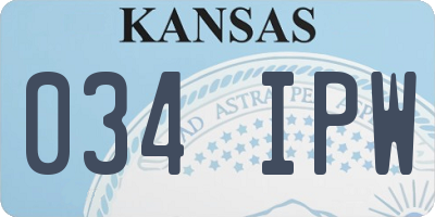 KS license plate 034IPW