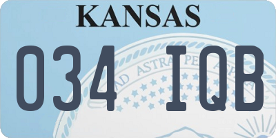 KS license plate 034IQB