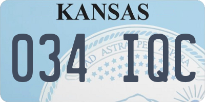 KS license plate 034IQC