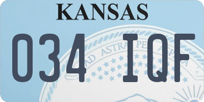 KS license plate 034IQF