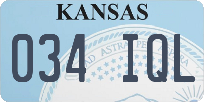 KS license plate 034IQL