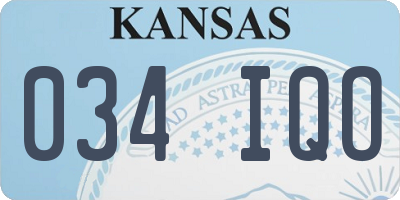 KS license plate 034IQO
