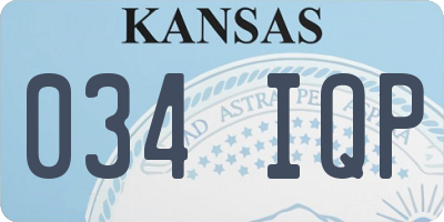 KS license plate 034IQP