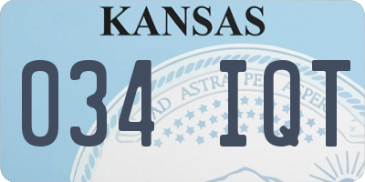 KS license plate 034IQT