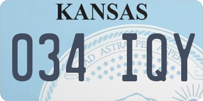 KS license plate 034IQY