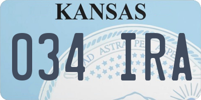 KS license plate 034IRA