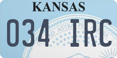 KS license plate 034IRC