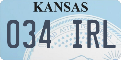 KS license plate 034IRL