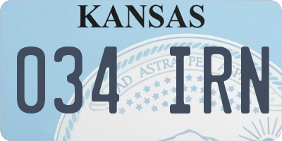 KS license plate 034IRN