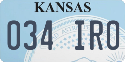 KS license plate 034IRO