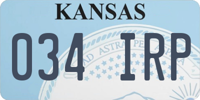 KS license plate 034IRP