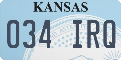 KS license plate 034IRQ