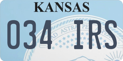 KS license plate 034IRS