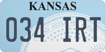 KS license plate 034IRT