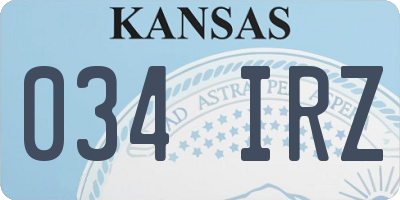 KS license plate 034IRZ
