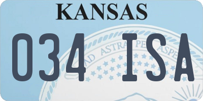 KS license plate 034ISA