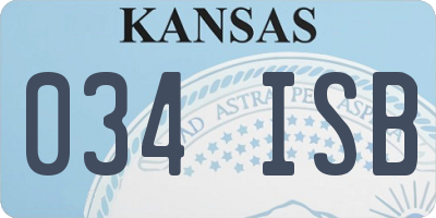KS license plate 034ISB