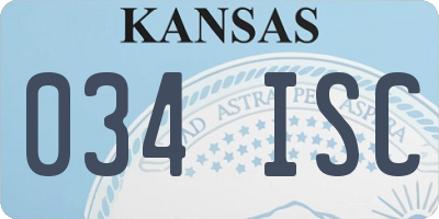 KS license plate 034ISC