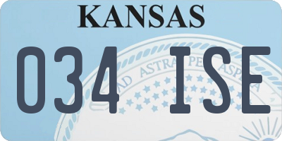 KS license plate 034ISE