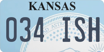 KS license plate 034ISH