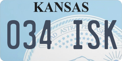 KS license plate 034ISK