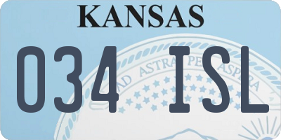 KS license plate 034ISL