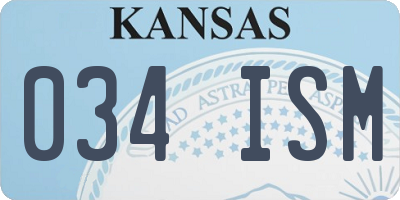 KS license plate 034ISM