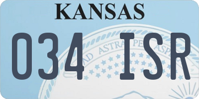 KS license plate 034ISR