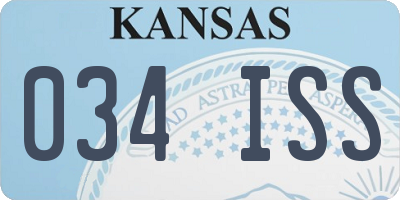 KS license plate 034ISS