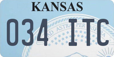 KS license plate 034ITC