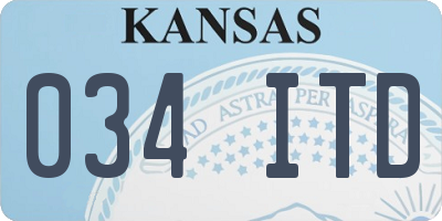 KS license plate 034ITD