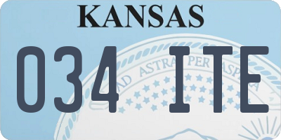 KS license plate 034ITE