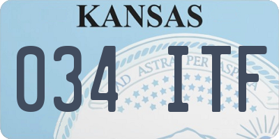 KS license plate 034ITF
