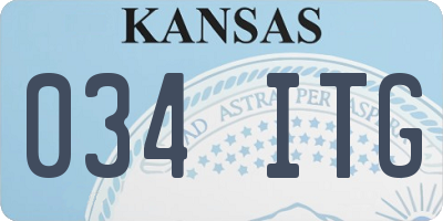 KS license plate 034ITG