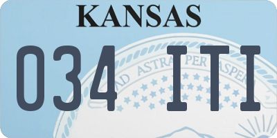 KS license plate 034ITI